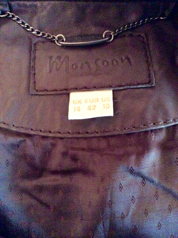 Monsoon Dark Brown Soft Leather Jacket Size 14 - Whispers Dress Agency - Sold - 4