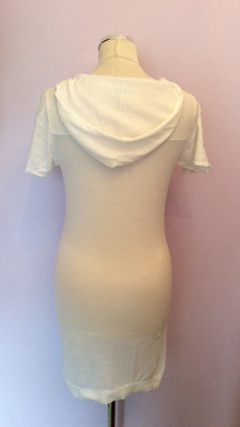 Odabash White Cotton Hooded Beach Cover Up Dress Size M - Whispers Dress Agency - Womens Swim & Beachwear - 3