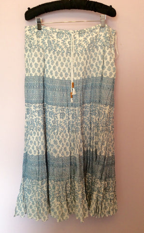 Brand New Jones New York Blue & White Print Long Skirt Size Uk 16 - Whispers Dress Agency - Womens Skirts - 1