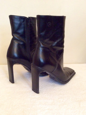 Bronx Black Leather Ankle Boots Size 5/38 - Whispers Dress Agency - Womens Boots - 3