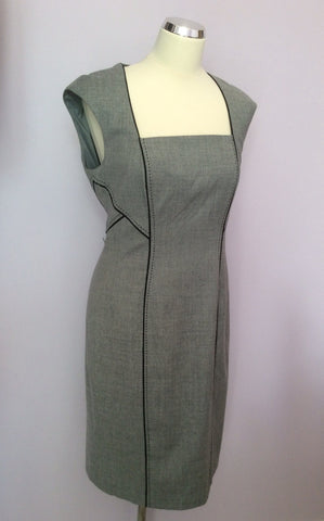 Coast Grey & Black Trim Wool Blend Pencil Dress Size 12 - Whispers Dress Agency - Womens Dresses - 2