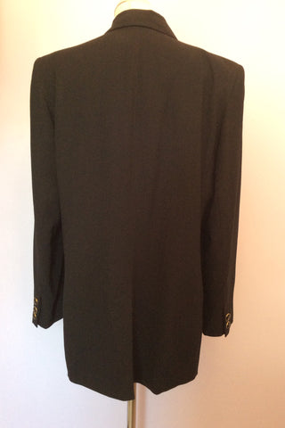 Vintage Jaeger Black Wool Double Breasted Jacket Size 16 - Whispers Dress Agency - Sold - 2