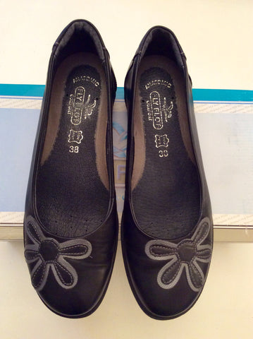 Brand New Fly Flot Black Leather Flat Comfort Shoes Size 5/38 - Whispers Dress Agency - Womens Flats - 1
