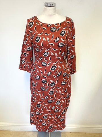 SEASALT CORNWALL RUSSET WILD GARDEN FLORAL PRINT COTTON DRESS SIZE 12