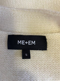 ME+EM CREAM V NECK WOOL & CASHMERE BLEND SLEEVELESS  SWEATER VEST SIZE S