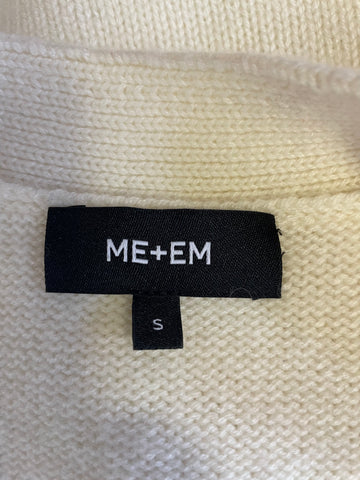 ME+EM CREAM V NECK WOOL & CASHMERE BLEND SLEEVELESS  SWEATER VEST SIZE S