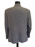 CAVANI GREY TWEED & NAVY TRIM TAILORED SUIT JACKET SIZE 48R