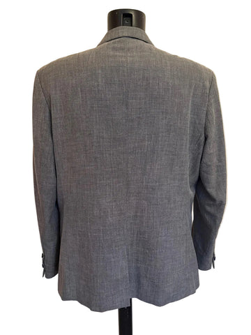 CAVANI GREY TWEED & NAVY TRIM TAILORED SUIT JACKET SIZE 48R