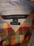 TOMMY HILFIGER MULTI COLOURED CHECK LONG SLEEVED SHIRT  SIZE L