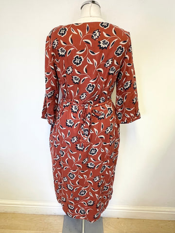 SEASALT CORNWALL RUSSET WILD GARDEN FLORAL PRINT COTTON DRESS SIZE 12