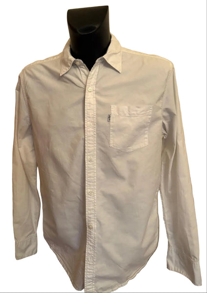 LEVI'S WHITE COTTON LONG SLEEVED CASUAL SHIRT SIZE L