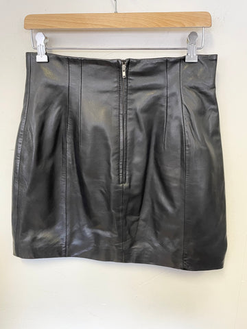 BRAND NEW & OTHER STORIES BLACK LEATHER MINI SKIRT SIZE 40 UK 12