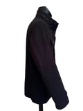 RHINO RUGBY BLACK WOOL & CANVAS MIX ZIP & BUTTON UP JACKET SIZE L