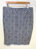 PURE COLLECTION BLUE PRINT PENCIL SKIRT SIZE 18