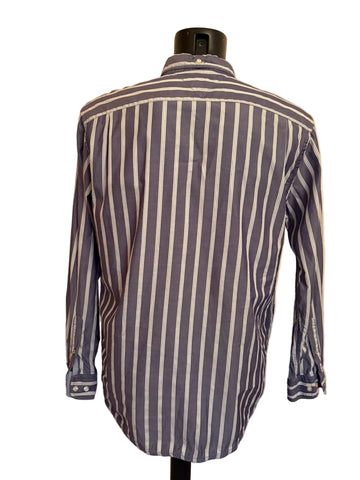 TOMMY HILFIGER BLUE & WHITE STRIPED LONG SLEEVED SHIRT SIZE L