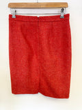 PURE COLLECTION CORAL 100% WOOL MOON TWEED PENCIL SKIRT SIZE 10
