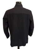 RHINO RUGBY BLACK WOOL & CANVAS MIX ZIP & BUTTON UP JACKET SIZE L
