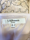 LK BENNETT HUSTON BARLEY SUGAR LACE BODICE PENCIL DRESS SIZE 10