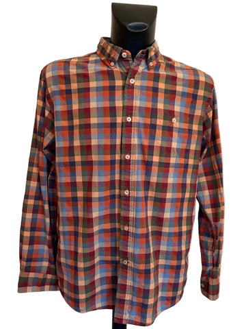 TOMMY HILFIGER MULTI COLOURED CHECK LONG SLEEVED SHIRT  SIZE L