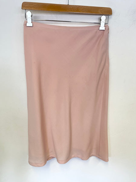 LK BENNETT LIGHT PINK KNEE LENGTH A-LINE SKIRT SIZE 8