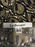 LK BENNETT BROWN & WHITE PRINT SILK WRAP DRESS SIZE 8