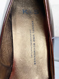 BRAND NEW KENNEL UND SCHMENGER BROWN PATENT LEATHER KITTEN HEELS SIZE 7/40