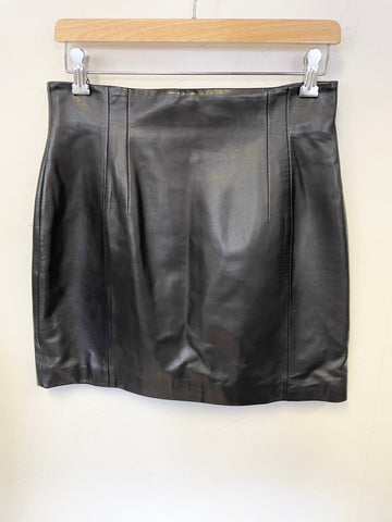 BRAND NEW & OTHER STORIES BLACK LEATHER MINI SKIRT SIZE 40 UK 12