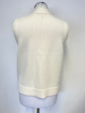 ME+EM CREAM V NECK WOOL & CASHMERE BLEND SLEEVELESS  SWEATER VEST SIZE S