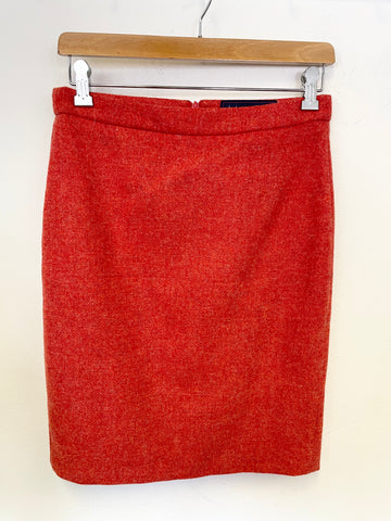 PURE COLLECTION CORAL 100% WOOL MOON TWEED PENCIL SKIRT SIZE 10