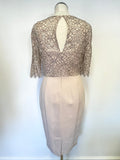 LK BENNETT HUSTON BARLEY SUGAR LACE BODICE PENCIL DRESS SIZE 10