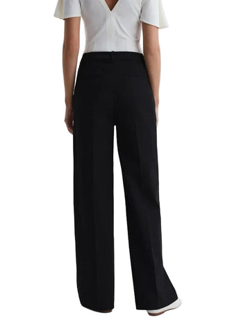 REISS JOANNE BLACK WIDE LEG TROUSERS SIZE 10