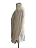 BRAND NEW REISS MOLLIE NEUTRAL 100% LINEN DOUBLE BREASTED BLAZER  SIZE 8