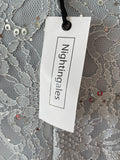 BRAND NEW NIGHTINGALES PALE BLUE SLEEVELESS PENCIL DRESS & LACE SEQUINNED DUSTER COAT SIZE 10