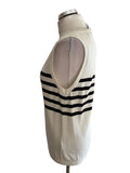 BRAND NEW COS WHITE & NAVY BLUE STRIPE FINE KNIT SLEEVELESS TOP SIZE 8