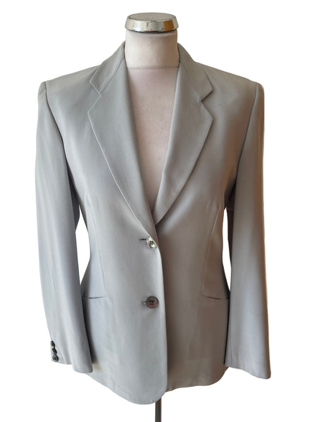 CERRUTI 1881 VIRGIN WOOL PALE BLUE FITTED TAILORED JACKET SIZE 10