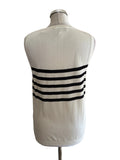 BRAND NEW COS WHITE & NAVY BLUE STRIPE FINE KNIT SLEEVELESS TOP SIZE 8