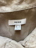 REISS 100% LINEN CAPRI BEIGE LONG SLEEVED SHIRT SIZE 8