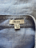 REISS 100% LINEN CAMMIE LIGHT BLUE LONG SLEEVED SHIRT SIZE 8