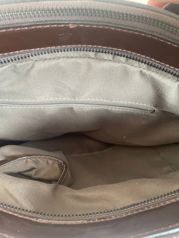 UNBRANDED DARK BROWN PATENT HAND /SHOULDER BAG