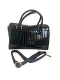 MODA IN PELLE BLACK PATENT HAND /SHOULDER BAG