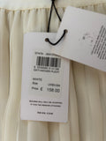 BRAND NEW REISS OSTI KNIFE PLEATED WHITE & NAVY TRIM MIDI SKIRT SIZE 8