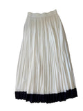 BRAND NEW REISS OSTI KNIFE PLEATED WHITE & NAVY TRIM MIDI SKIRT SIZE 8