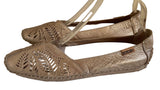 PIKOLINOS GOLD LEATHER FLATS SIZE 5/38