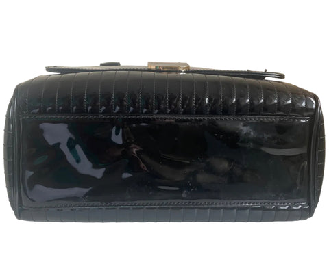 MODA IN PELLE BLACK PATENT HAND /SHOULDER BAG