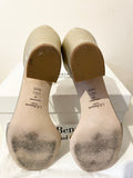 LK BENNETT HESTER SOFT GOLD METALLIC BLOCK HEEL SANDALS SIZE 7.5/41
