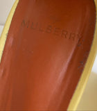 MULBERRY YELLOW LEATHER HIGH WEDGE HEEL SANDALS SIZE 5/38