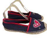 TOMMY HILLFIGER NAVY BLUE CANVAS ESPADRILLE FLATS SIZE 5/38