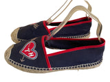 TOMMY HILLFIGER NAVY BLUE CANVAS ESPADRILLE FLATS SIZE 5/38