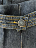 REISS LIANNA BLUE DENIM BELTED WIDE LEG JEANS SIZE 6/8 LONG