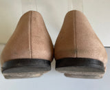 JIMMY CHOO ADE BEIGE SUEDE AND PEARL TRIM STRAP BALLERINA FLATS SIZE 5/38
